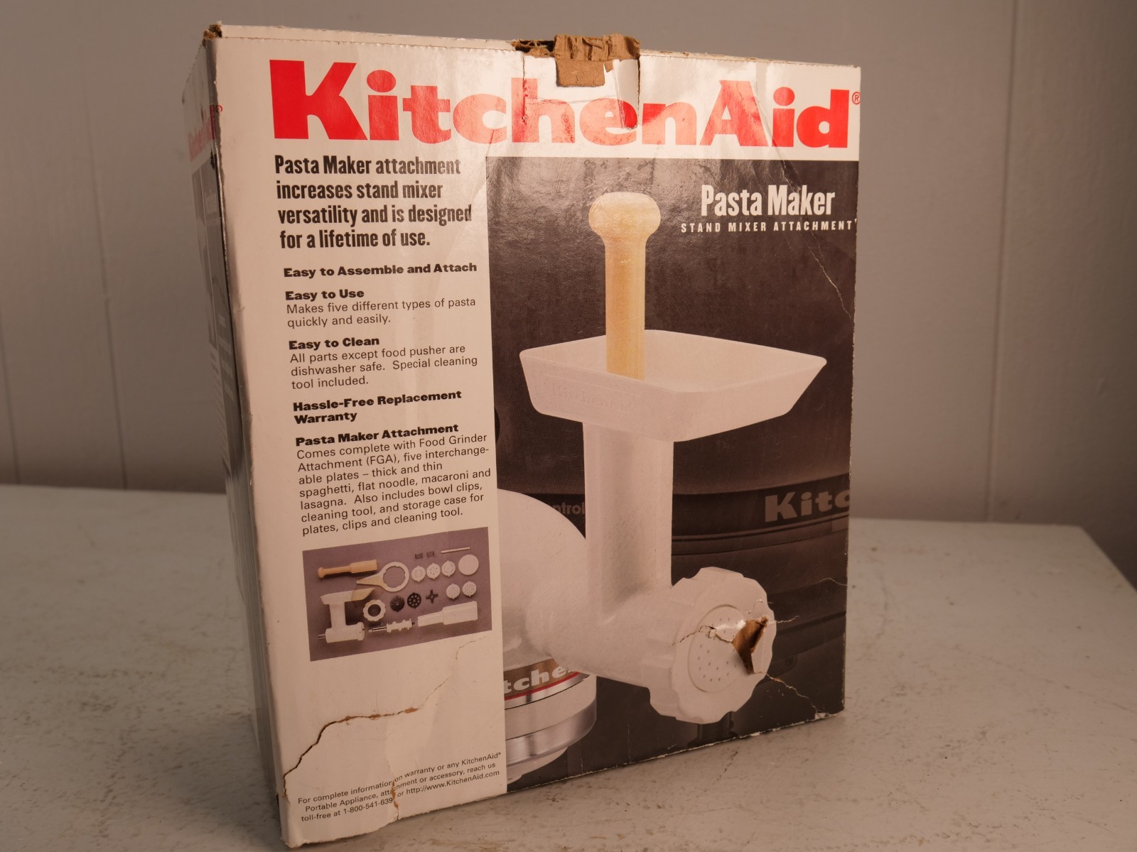 KitchenAid SNFGA Stand Mixer Attachment Pasta Maker/Food Grinder Attachment-NIB