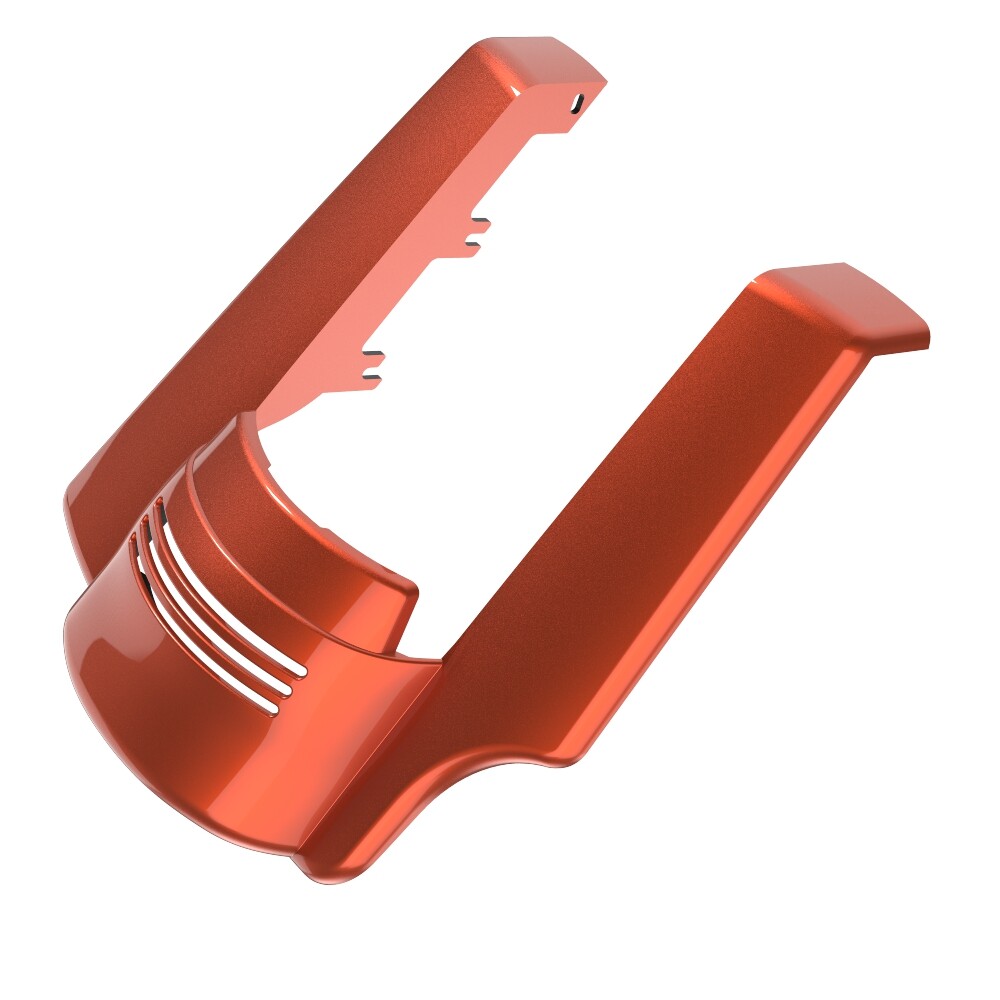 Single Cutout Stretched Rear Fender Extension ORANGE LAVA For Harley Touring 09+