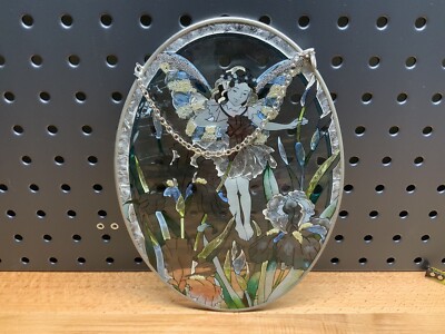 AMIA Handcrafted Glass Oval Fairy Sun-Catcher 9  X 6.5 