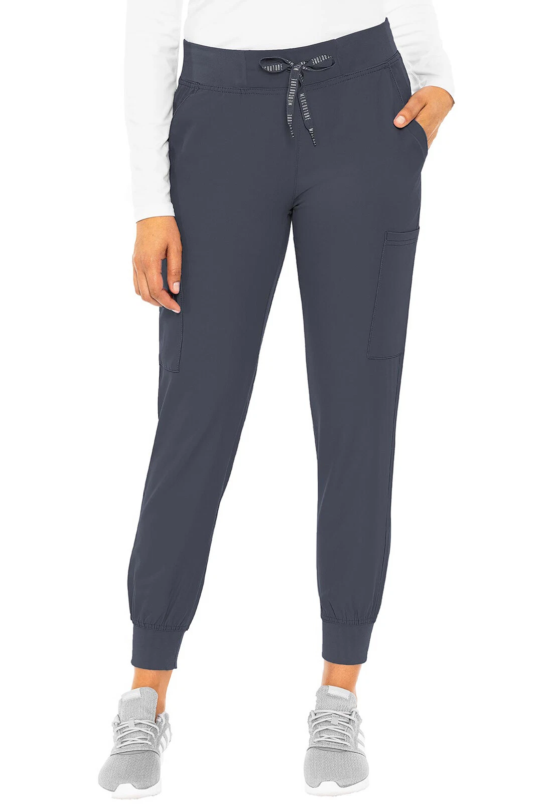 Med Couture Scrubs Women's Jogger Pants MC2711 PWTR Pewter Free Ship