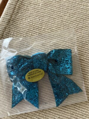 American Girl Joss competition cheer bow for 18'' doll NEW blue sparkle nfinity