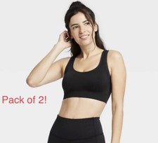 2 Pack Women's Medium Support Seamless Racerback Bra All in Motion Medium