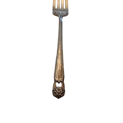 Set of 2 Rogers Eternally Yours 7 3/8 Inch Individual Fork Floral Pierced - Picture 4 of 8