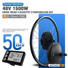 E-bike Conversion Kit 48V 1500W Rear Cassette Hub Motor Wheel Dropout 142mm