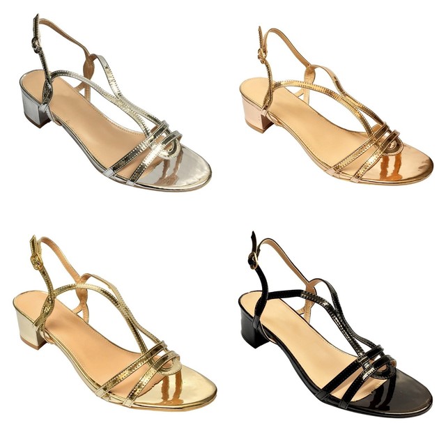 rose gold low block heel sandals