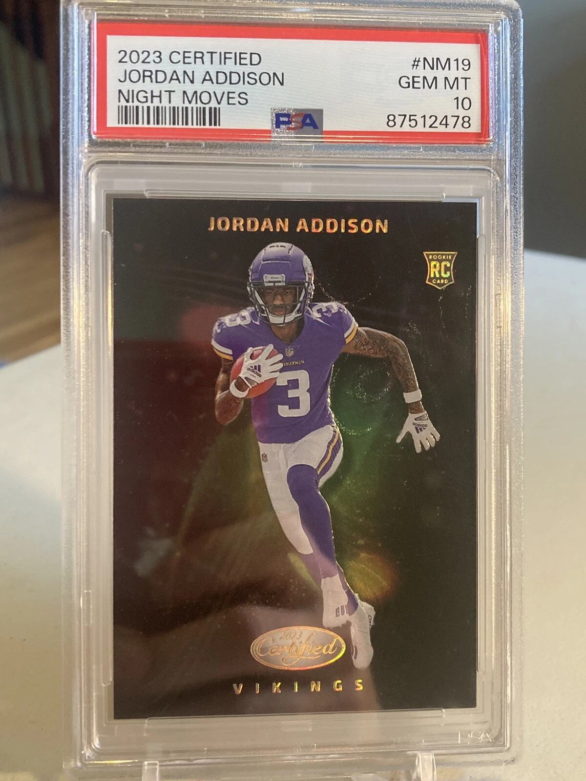 Jordan Addison Panini Certified Night Moves #NM19 Base
