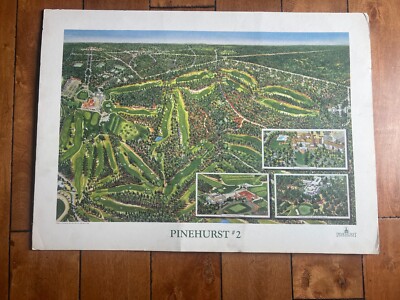 1990 PINEHURST COUNTRY CLUB NO. 2 GOLF COURSE PRINT - 2014 U.S.