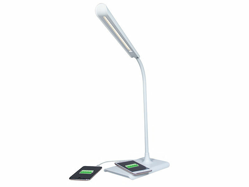 Lampada LED da Tavolo con Ricarica Wireless QI e USB - Luce Studio Top