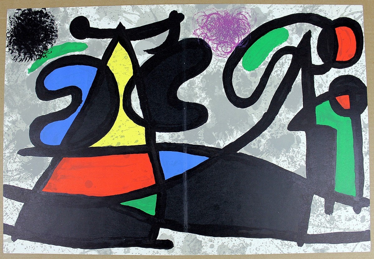 JOAN MIRO Lithograph 1970 Untitled Original Color Art from