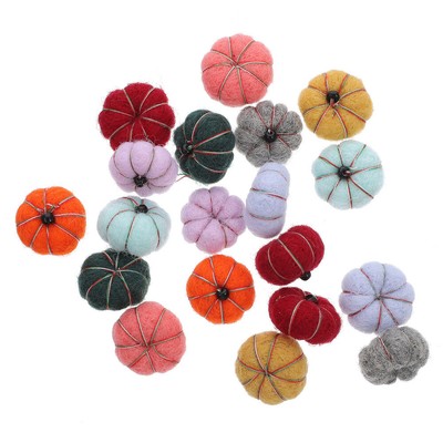  2 PCS Kürbispuppendekoration Bastelkürbis Aus Filz Mini-Kürbisse