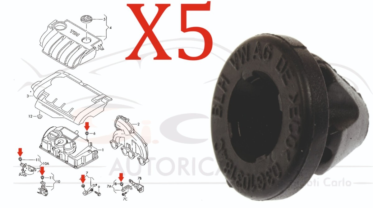 Kit Riparazione Coperchio Filtro Aria Motore FIAT GRANDE PUNTO IDEA 1.3 - Foto 5