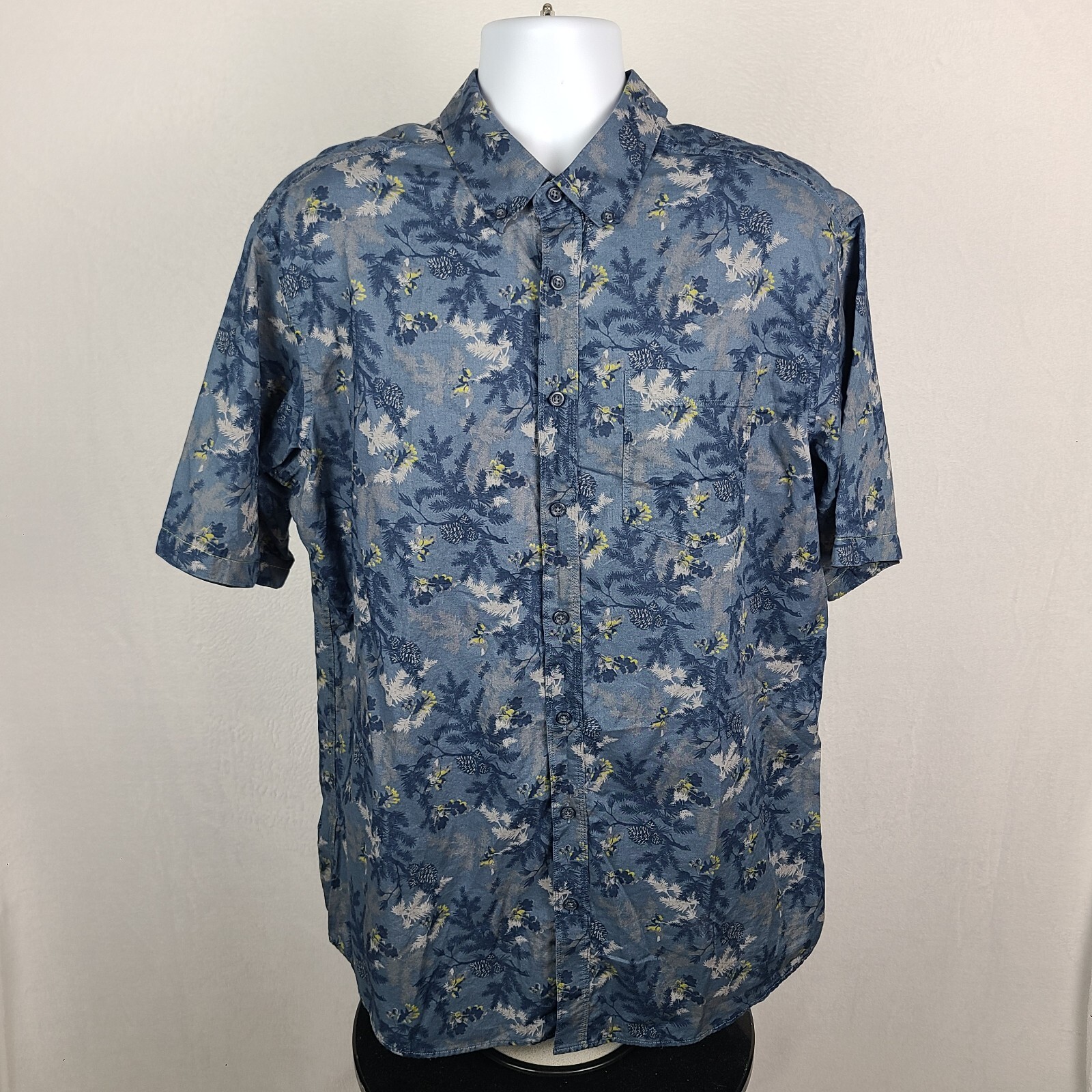 Chemise Eddie Bauer Homme TXL (XL) Bleu Marine à Carreaux - Flanelle - Occasion