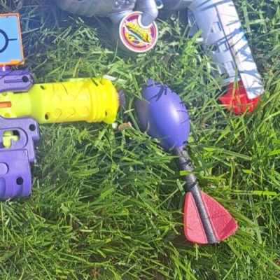 Vintage Nerf Gun Blue and Red Vortex Howler, 2003 Vortex Howler