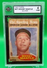 1962 Topps All-Star Card #471,  MICKEY MANTLE,  New York Yankees,  KSA 4 Graded
