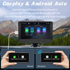 7" Portable Wireless Carplay Android Auto Car Stereo IPS Touch Screen Bluetooth