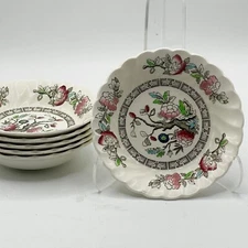 Myott Vintage Indian Tree Pattern Set of Six Small Bowls 4.75" Made in England