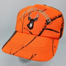 Vintage Farm Bureau Insurance Orange Camo Made in USA Snapback Trucker Hat Cap
