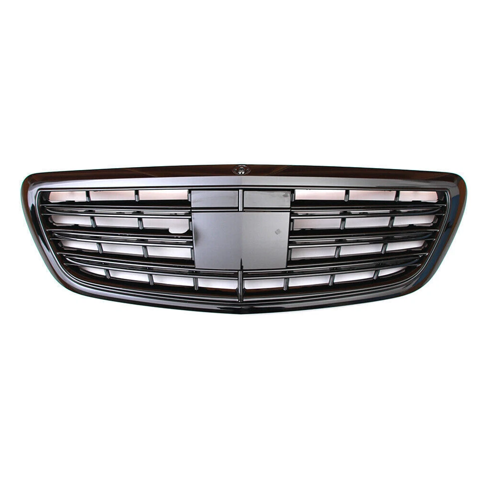 Gloss Black Grille Grill Fits Mercedes Benz W222 S450 S500 S550 S550 2014-20 ACC Foto 4 de 4