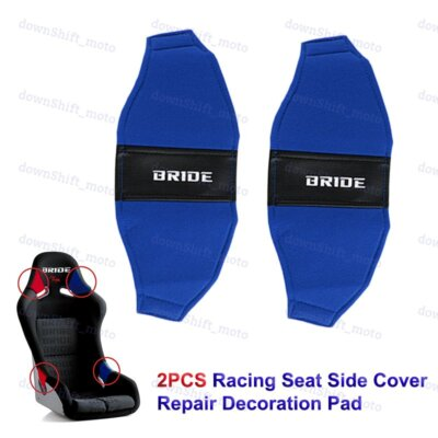 #ad #ad 2PCS JDM BRIDE Racing Seat BLUE PVC Side Cover Repair Decoration Pad Seat Racing $15.99