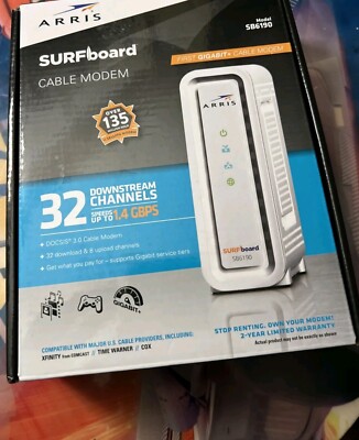 Arris SURFboard SB6190 DOCSIS 3.0 Cable Modem - Cox Spectrum Xfinity Time Warner