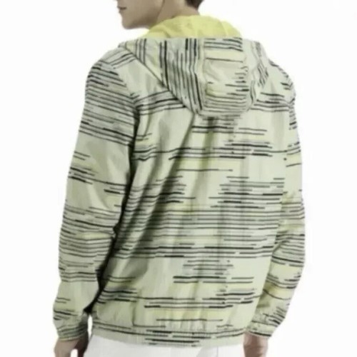 Chaqueta cortavientos con capucha a rayas verdes Alfani para hombre talla XL - Imagen 2 de 7