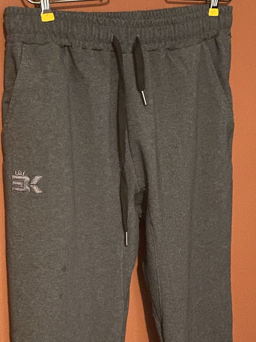 BK Sweatpants Men's Size XL Dark Gray Elastic Drawstring