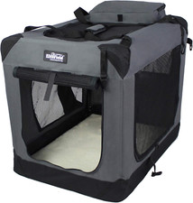 3-Door Folding Soft Dog Crate with Carrying Bag and Fleece Bed 2 Year Warranty 