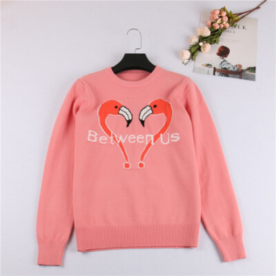 Women Sweater Pullovers Jumper Letters Jacquard Animal Jersey Knitwear Top Fall