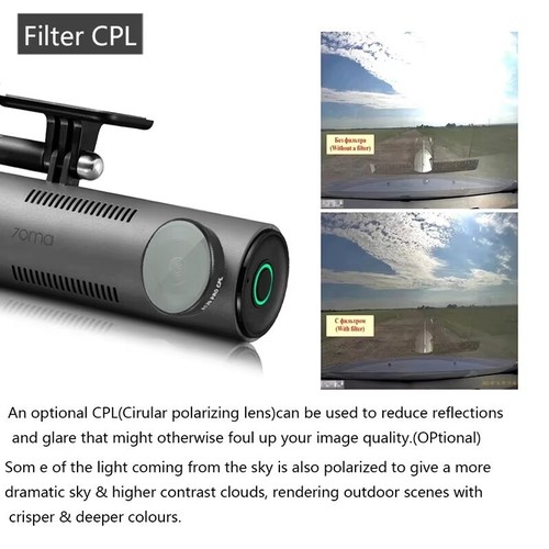 para DDPAI N1 Doble Dash Cam Filtro CPL Lente HD Protección contra el Polvo Antideslumbramiento CPL Fil - Imagen 7 de 7