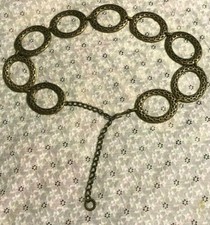 vintage 100 SOLID BRASS RETRO BELT adjustable WOMEN'S/GIRL'S ONE-SIZE very nice