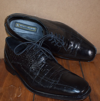 Stacy Adams Mens Black 24676-001 Lace Up Casual Dress Shoes  display picture 1
