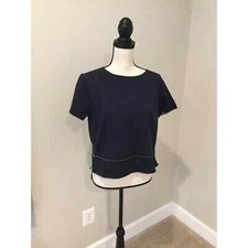 Banana Republic Navy Blue Short Sleeve Top Shirt Blouse Sz Med NWOT
