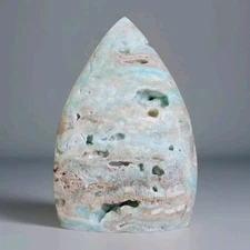 Natural Crystal Hemimorphite Teardrop Freeform Ornament Flame - USA