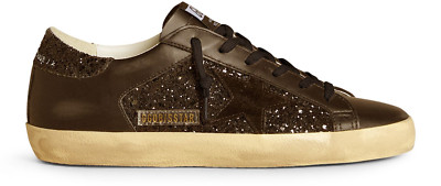 GOLDEN GOOSE Super-Star Women's Black Glitter Sneakers New