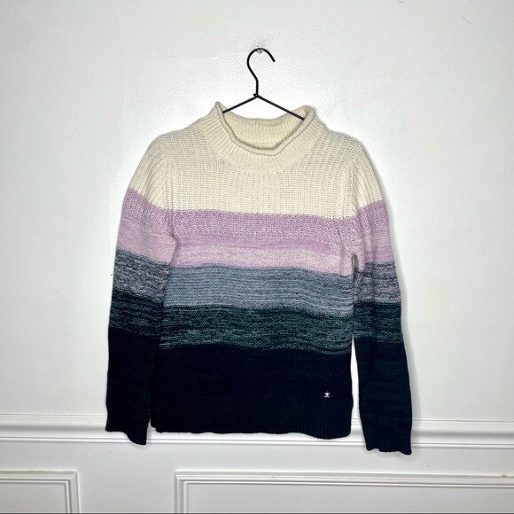 Barbour Cassins para mujer 4 bloques de colores mezcla de lana simulado cuello suéter