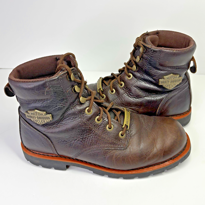 Harley-Davidson Brown Leather Lace-Up Men\'s Boots Mens Boots Harley Davidson Brown Leather Boots Men main image 3