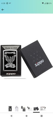 Zippo Eagle Right To Bear Arms High Polish Chrome Windproof Lighter 28290 *NEW*