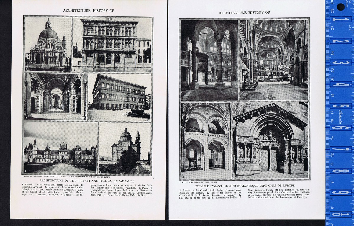 Architecture of French-Italian Renaissance &amp; Byzantine Churches 