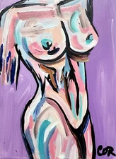 CORBELLIC EXPRESSIONISM 16X20 NUDE FIGURED CUBIST FINE ART HOME INTERIOR DESIGN
