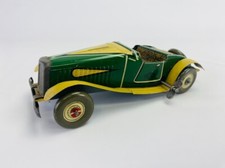 Vintage Mettoy Great Britain Tin Model Sports Car Green/Yellow