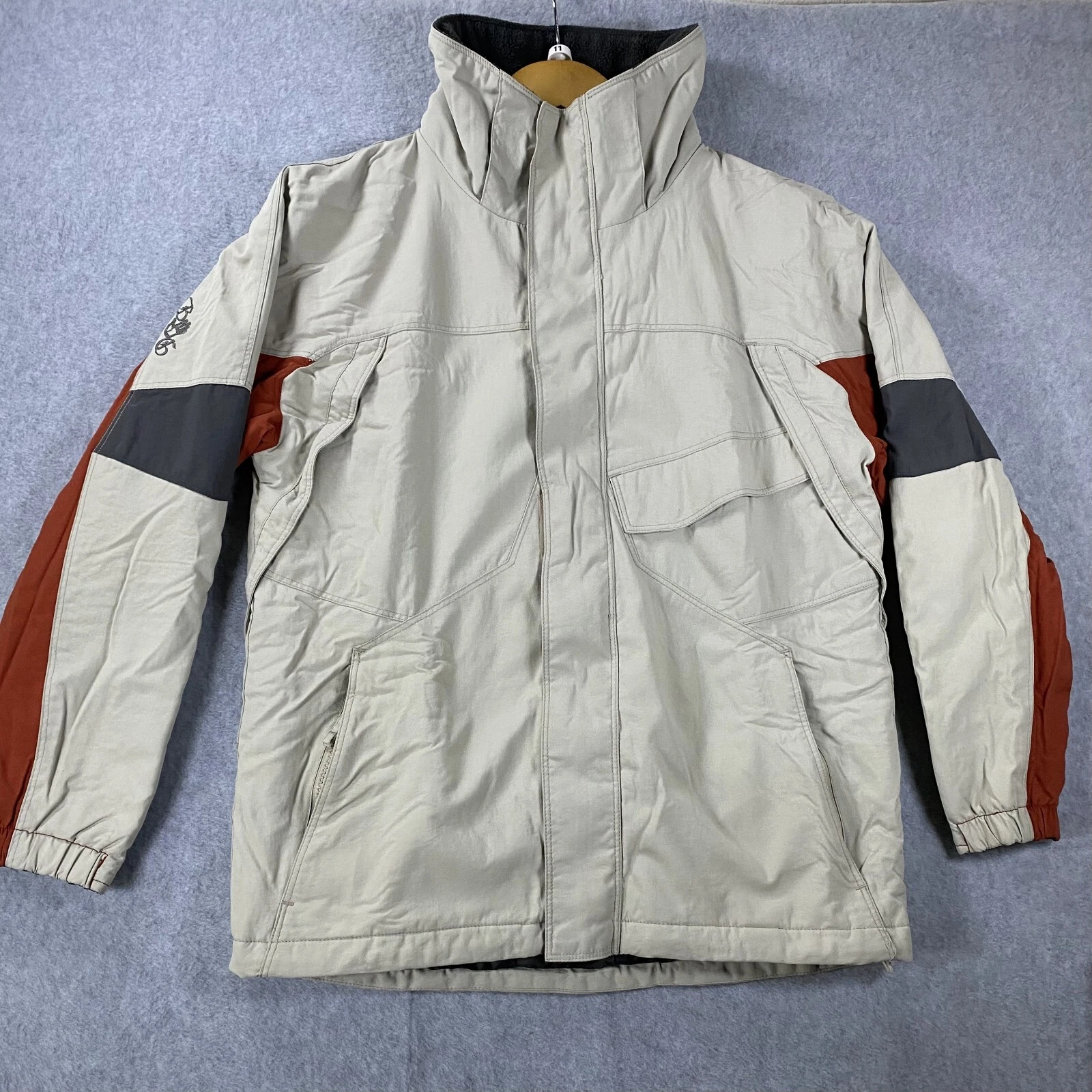 Body Glove Snow Jacket Boys 14 Beige Rust Orange Winter Coat Youth Snowboard Ski