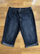 Riders by Lee Mid Rise Cuffed Denim Capri Pants Women  s Size 13/14 M Pockets