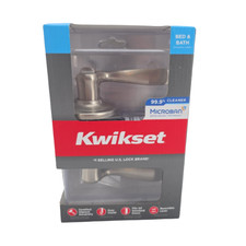Kwikset Tustin Satin Nickel Bed/Bath Door Handle w/ Microban Antimicrobial Tech