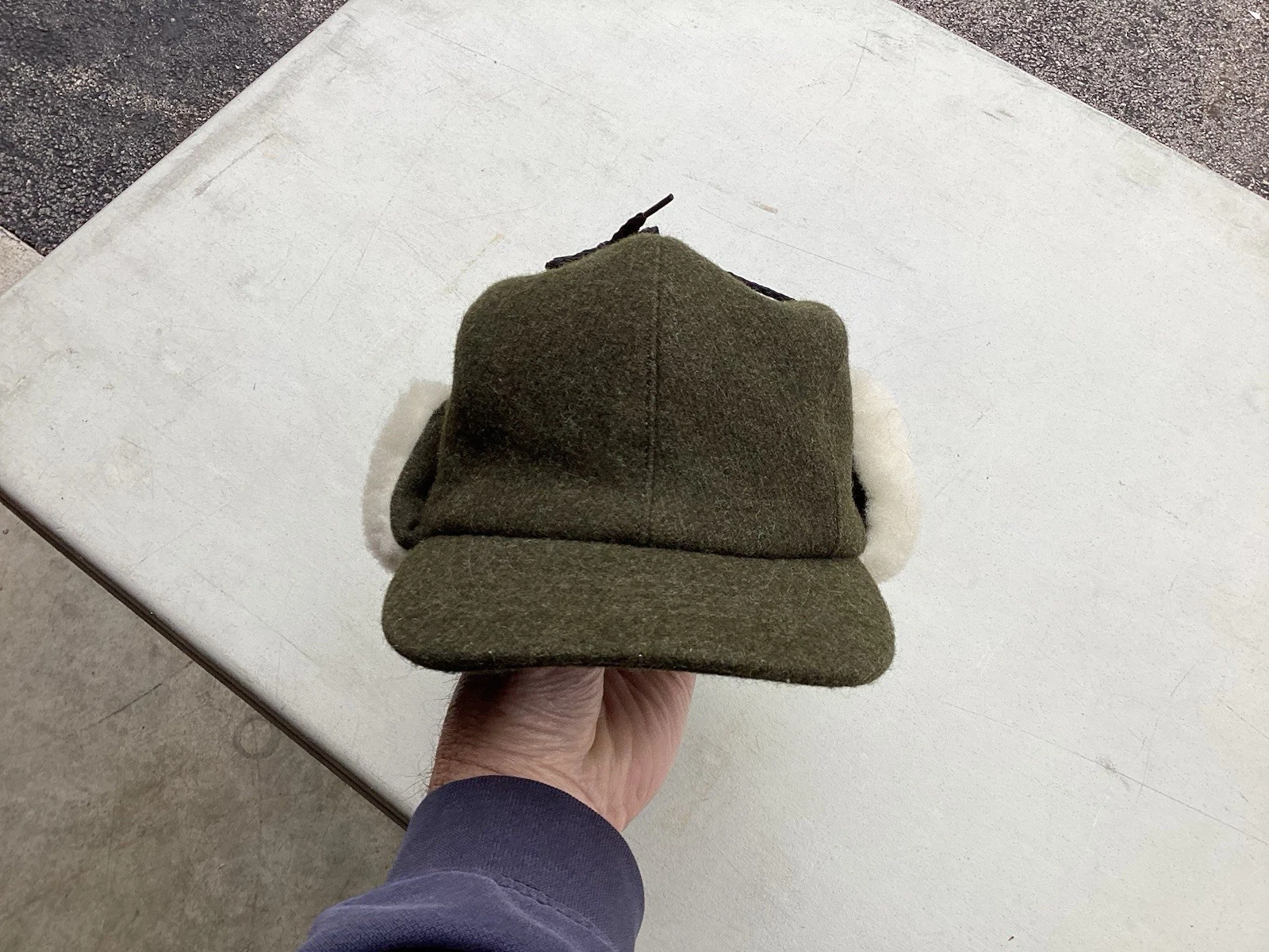 FILSON Men's XL Double Mackinaw Wool Shearling Trapper Hat Cap Made in USA