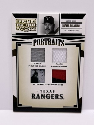 2005 Donruss Prime Patches Portraits Rafael Palmeiro P-80 Quad Swatch Glove /100