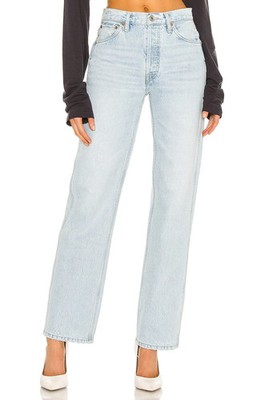 RE/DONE Originals 90s High Rise Jeans Loose Perfect Light Indigo 27 NWT $265