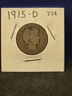 1915 D SILVER BARBER QUARTER NICE COIN BARTER MONEY ADD TO COLLECTION SILVER 89