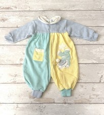 Vintage Unisex 6-9m Baby Outfit One Piece Romper 6m 9m Pastel Knit 90s
