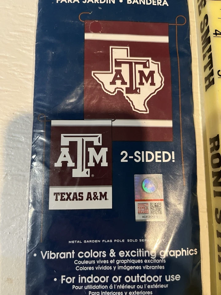 NCAA Texas A&M Garden Flag Dos Caras 12.5x18" MSP $15 Producto Licenciado Colegial Foto 3 de 4