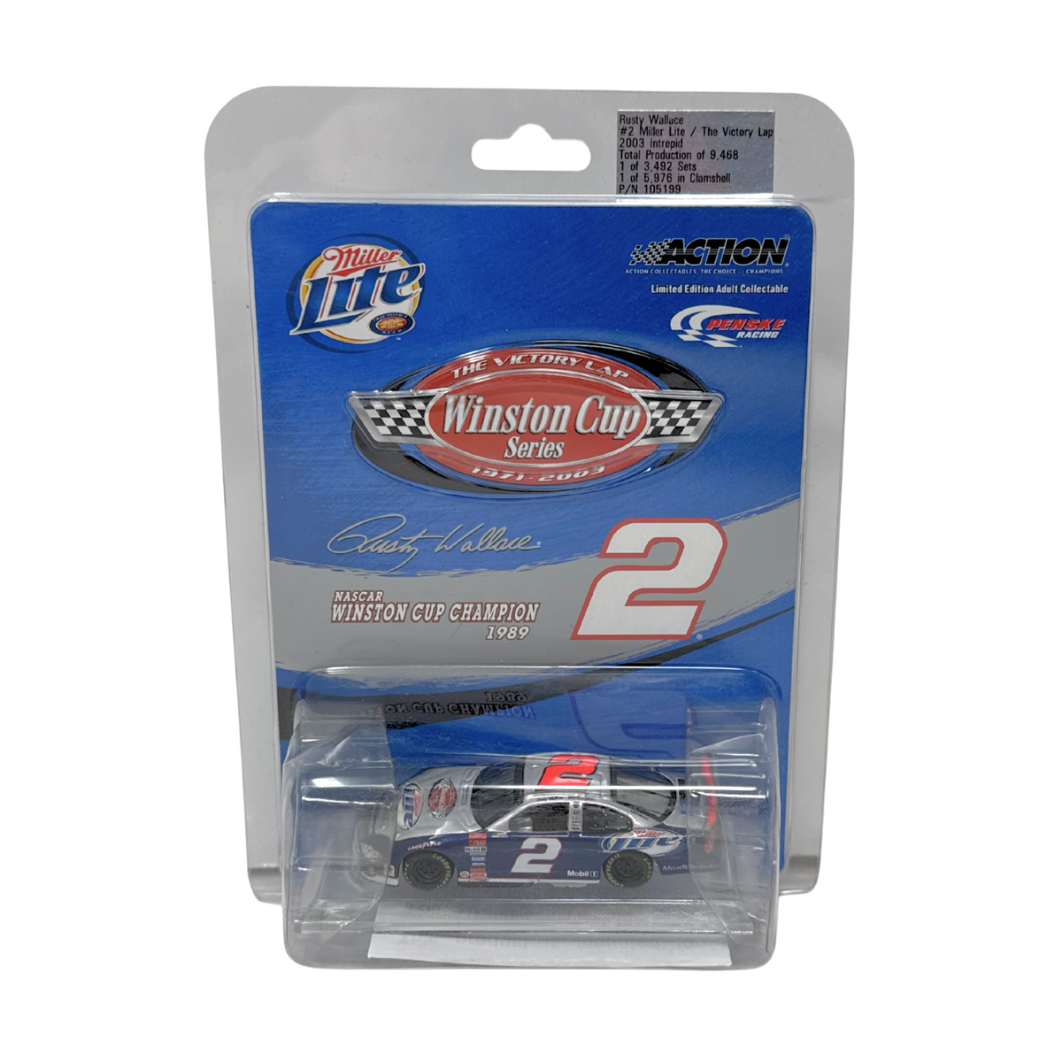 Action Nascar #2 Rusty Wallace Miller Lite Victory Lap 2003